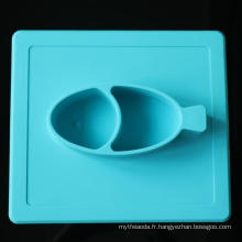 Souple de sécurité Silicone Silicone Baby Dinner Plateau